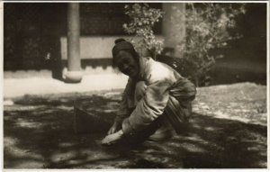 PC CPA CHINA, BUDDHIST MONK, VINTAGE REAL PHOTO POSTCARD (b18612)