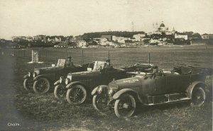 russia, CHOLM Холм, Novgorod, German Military Cars of Park Officers (1917) RPPC