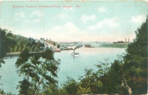 Bangor Maine Main Steamer Tremont on the Penobscot River Litho Postcard Used