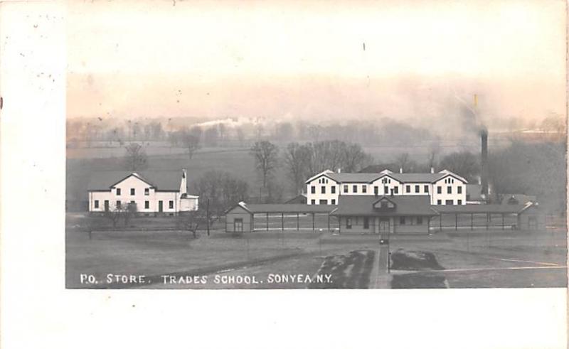 P.O. Store Trades School Real Photo Sonyea, New York NY USA Shaker 1907 light...