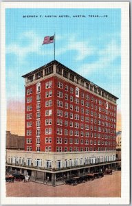 Stephen F. Austin Hotel Austin Texas TX Buiseness Section Center Postcard