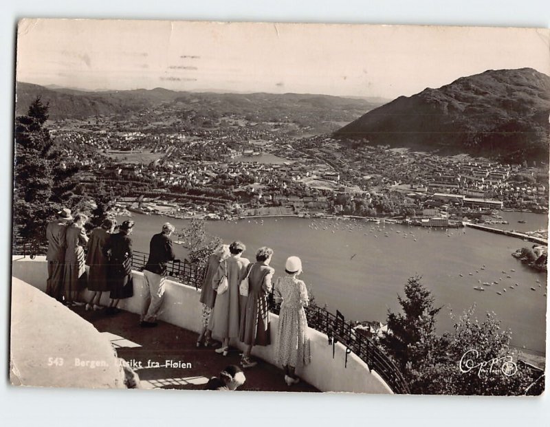 Postcard Utsikt fra Fløien Bergen Norway