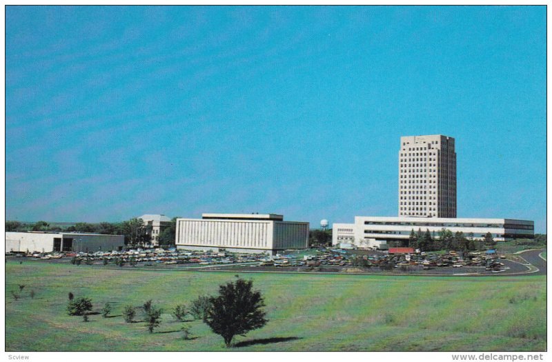 BISMARCK, North Dakota, 1940-1960's; State Capitol Building, Classic Cars