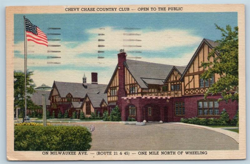 Postcard IL Wheeling Chevy Chase Country Club Buddy Laine Orchestra Linen G24