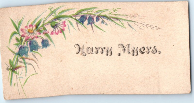 x7 LOT c1880s Myers Family Calling Cards Names Litho Color Art Die Cut Trade C51