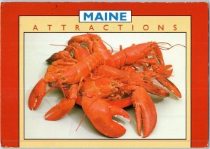 Maine Attractions Lobster Maine Postcard Akron Ohio Cancel 1994