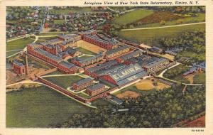 Elmira New York 1949 Postcard Aeroplane View of New York State Reformatory Jail