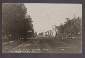 Milaca MINNESOTA RPPC 1919 MAIN STREET nr Princeton Foley Onamia Ogilvie Mora MN