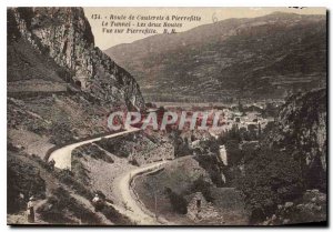 Postcard Old Road Cauterets Pierrefitte Tunnel View both Routes Pierrefitte