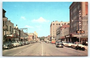 1950s MACON GA CHERRY STREET DOWNTOWN THEATRE CAFE BILLIARDS ROOM POSTCARD P3867