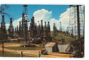 Long Beach California CA Vintage Postcard Oil Wells Signal Hill