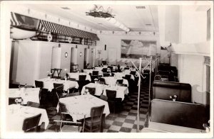 RPPC Interior Heilman's Marine Dining Room Lorain OH Vintage Postcard V67
