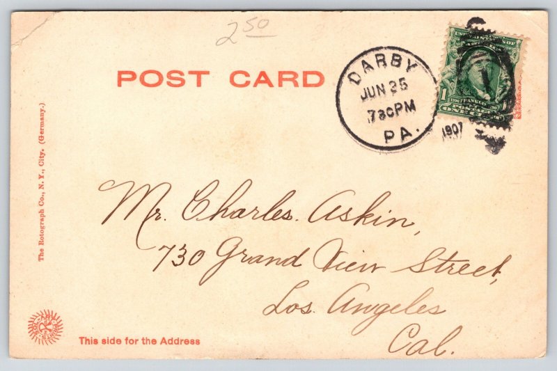 Philadelphia Pennsylvania~US Mint St View~Flag~Columns~Beaux-Arts~1907 Postcard