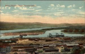 Panama Canal Balboa Machine Shops c1910 Postcard