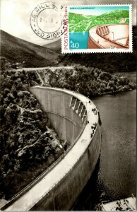 RPPC Negovanu Dame Lake Hydro Romania Postage Stamp Maximum Real Photo Postcard