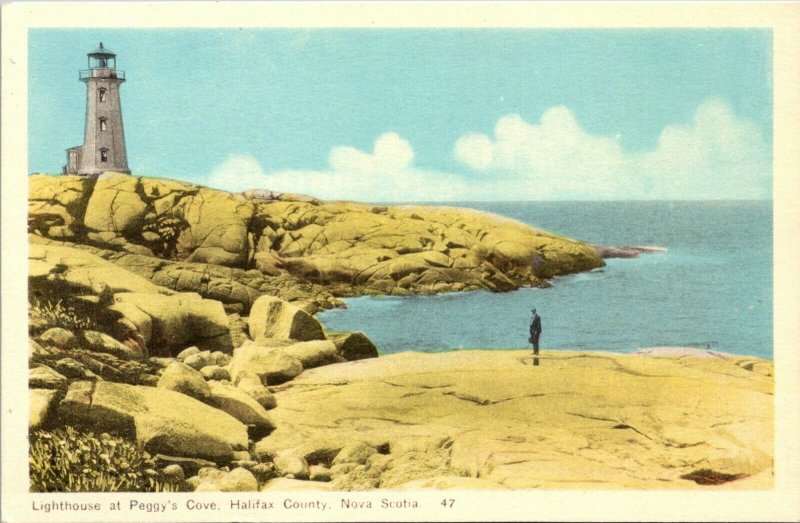 Lighthouse at Peggy's Cove Halifax County Nova Scotia Postcard