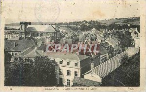 Old Postcard Panorama Belfort took Lion