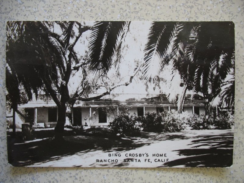 RANCHO SANTA FE, CALIF 1940s real photo BING CROSBY'S HOME