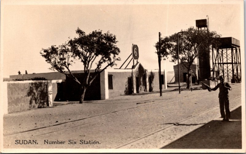 Sudan Number Six Station Postcard unused 1920s RPPC