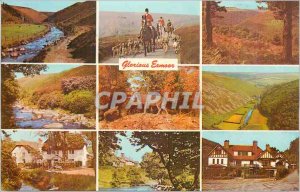 Modern Postcard Greetings from Exmoor Glorious Exmor Hunting