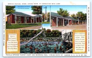 POCALLA SPRINGS, SD South Carolina~ TOURIST CAMP & Swimming Pool c1930s Postcard