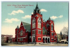 c1910s Wayne Street Methodist Church Exterior Fort Wayne Indiana IN Postcard