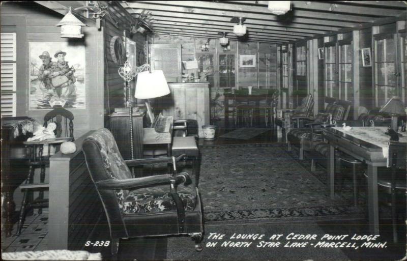 Marcell MN Cedar Point Lodge North Star Lake Real Photo Postcard