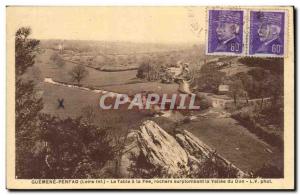 Guemene Penfao Old Postcard The table has the Fee rocks overlooking the valle...