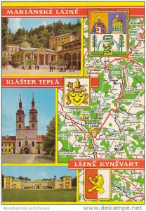 Czechoslovakia Marianske Lazne Multi View With Map