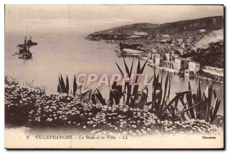 Old Postcard Villefranche La Rade and the City Charter