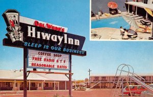 Del Webb's HiwayInn, Phoenix, Arizona Roadside Pool 1950s Vintage Postcard