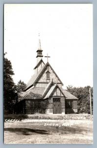 SPICER MN CHAPEL AT LUTHERAN CAMP ANTIQUE REAL PHOTO POSTCARD RPPC