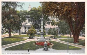 Court House Square Springfield Massachusetts 1910c Phostint postcard