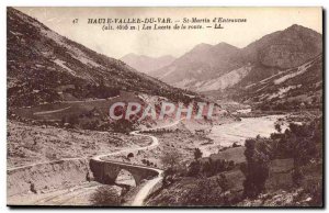 Old Postcard Valley High Var St martin d & # 39Entraunes laces of the road