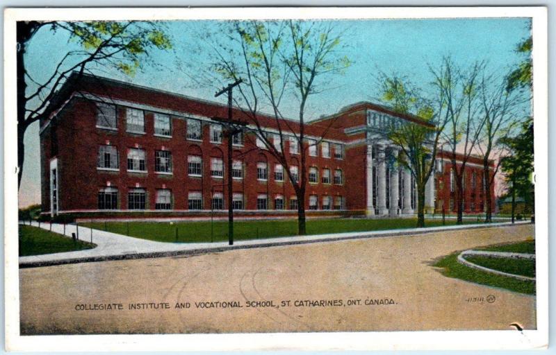 ST. CATHERINES, ONTARIO Canada  COLLEGIATE INSTITUTE Vocational School  Postcard