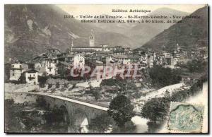 Valley of the Vesubie Old Postcard General view Saint Martin Vesubie
