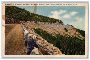 1936 Roman Wall at End Whiteface Mountain Highway New York NY Vintage Postcard