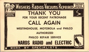 Postcard Nerds Radio & Electric Repair Service in Cedar Rapids, Iowa~132379 