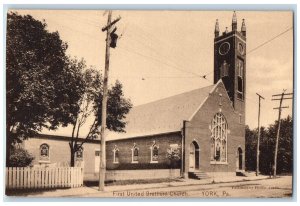 1908 First United Brethren Church York Pennsylvania PA Antique Posted Postcard 