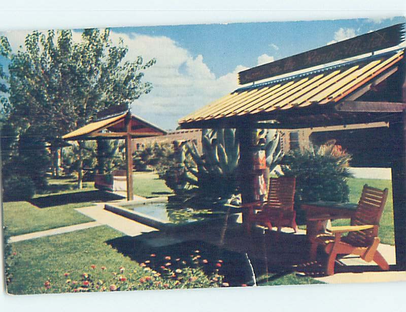 Pre-1980 PATIO AT MOTEL Bowie - Near Wilcox & San Simeon Arizona AZ AD9501