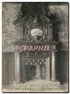 Old Postcard Dreux Caisse d'Epargne Fireplace Room of Directors