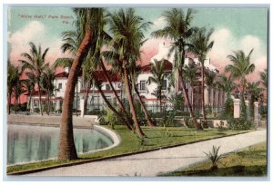 Palm Beach Florida Postcard White Hall Exterior Building c1910 Vintage Antique