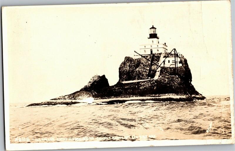 RPPC Tillamook Lighthouse Near Cannon Beach Oregon c1918 Vintage Postcard Q12