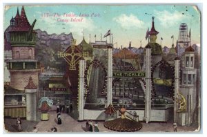 1911 The Tickler, Luna Park, Coney Island NY Posted Antique Postcard