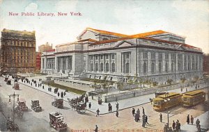 New Public Library New York City, New York USA View Postcard Backing 