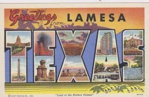 Texas Lamesa Greetings From Large Letter Linen Curteich