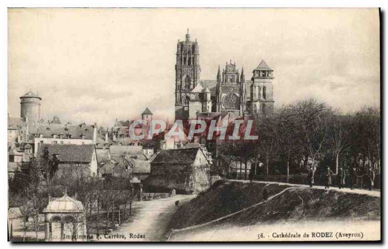 Old Postcard From Rodez Cathedrale