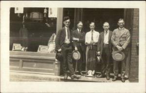 Salesmen Eureka Vacuum Cleaner Store Storefront c1920 Real Photo Postcard