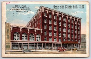 1916 Safety First Hotel Castle Fireproof Omaha Nebraska Landmark Posted Postcard