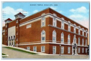 1948 Masonic Temple Building Sioux City Iowa IA Elk Point SD Vintage Postcard